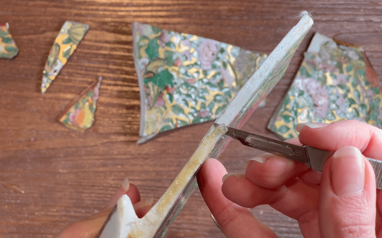 Assiette japonaise après dérestauration