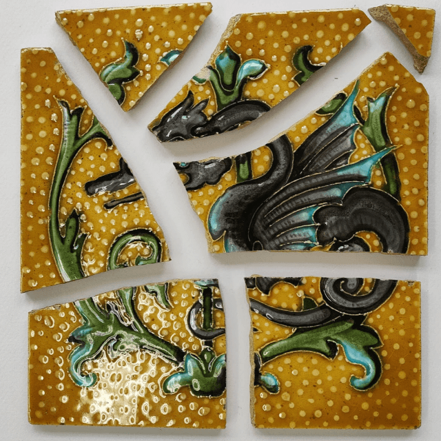 Carreau de la Maison Gilardoni pendant restauration