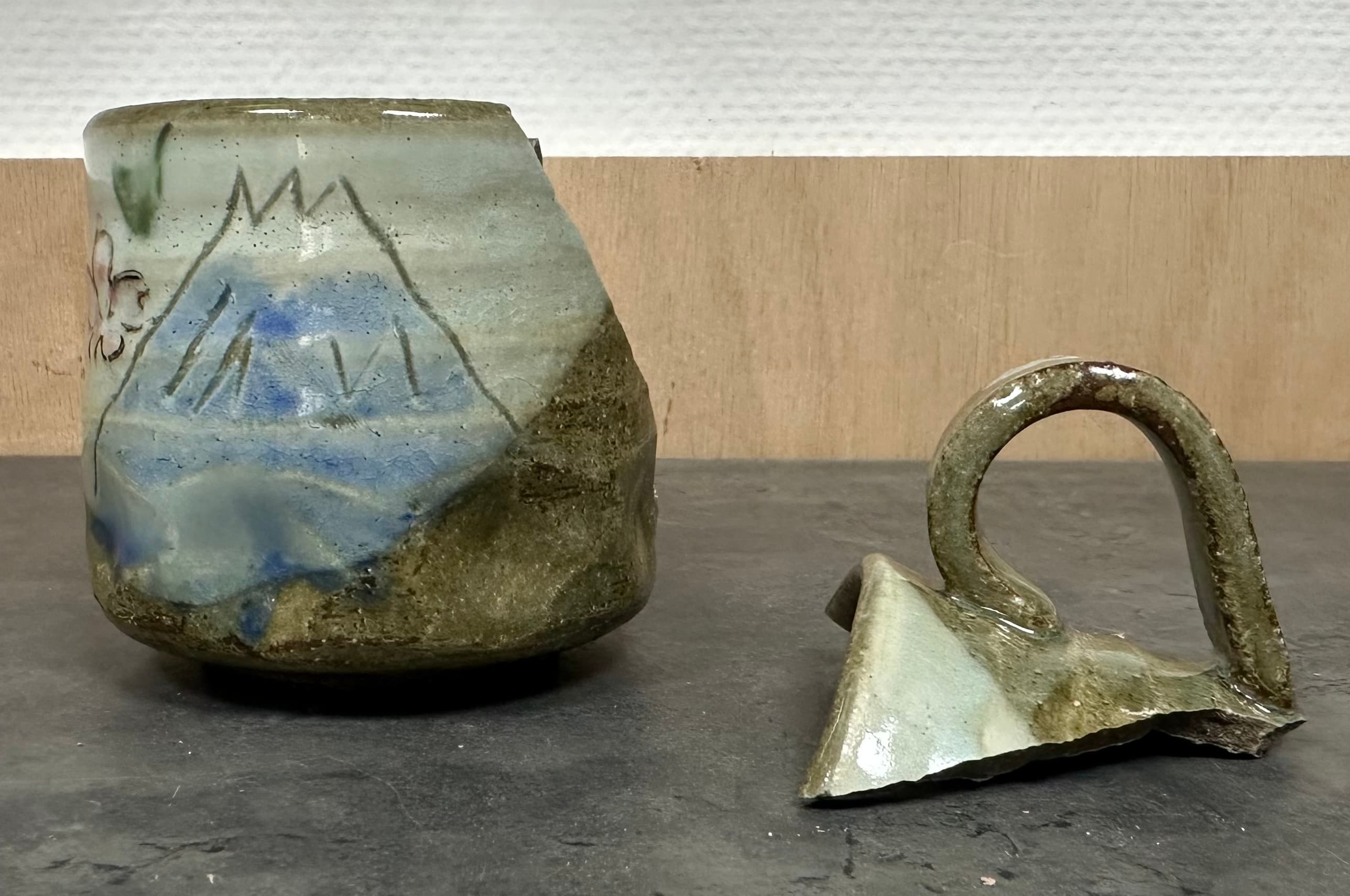 Tasse japonaise avant restauration